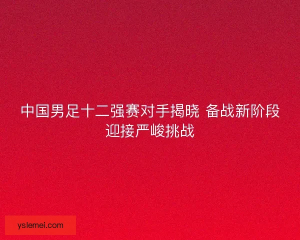 中国男足十二强赛对手揭晓 备战新阶段迎接严峻挑战