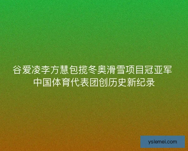 谷爱凌李方慧包揽冬奥滑雪项目冠亚军 中国体育代表团创历史新纪录
