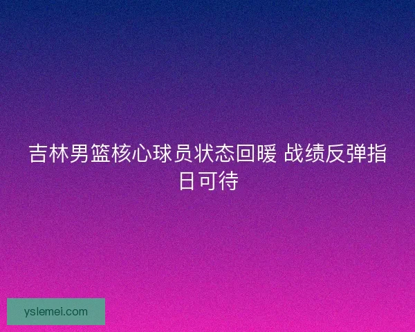 吉林男篮核心球员状态回暖 战绩反弹指日可待 吉林男篮核心球员状态回暖 战绩反弹指日可待